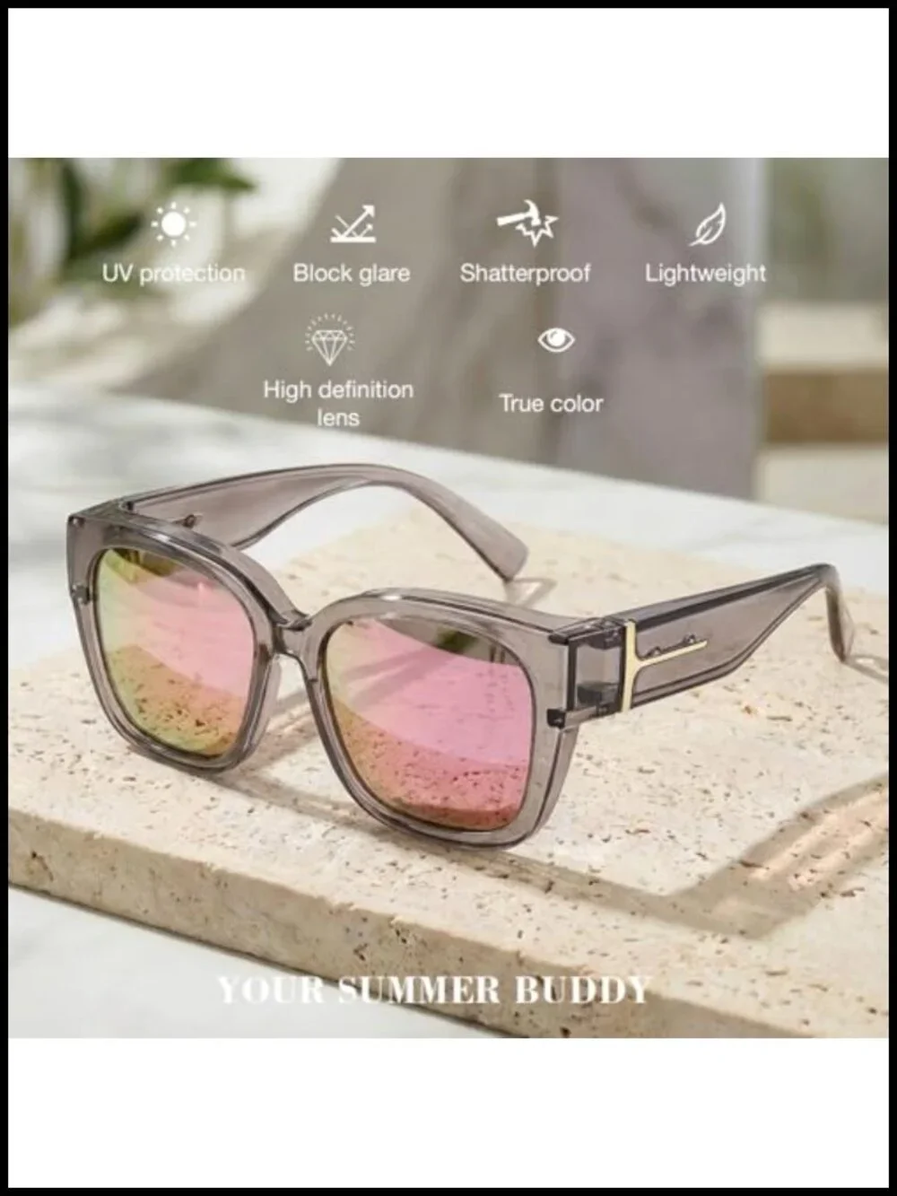 Polarized Fit Over Sunglasses Oversized Square UV Protection